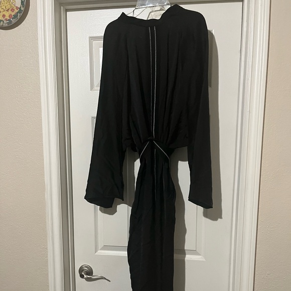 NWT Zara black kimono satin midi dress - Picture 3 of 3